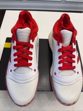 adidas White and Red Low-Top Athletic Sneakers